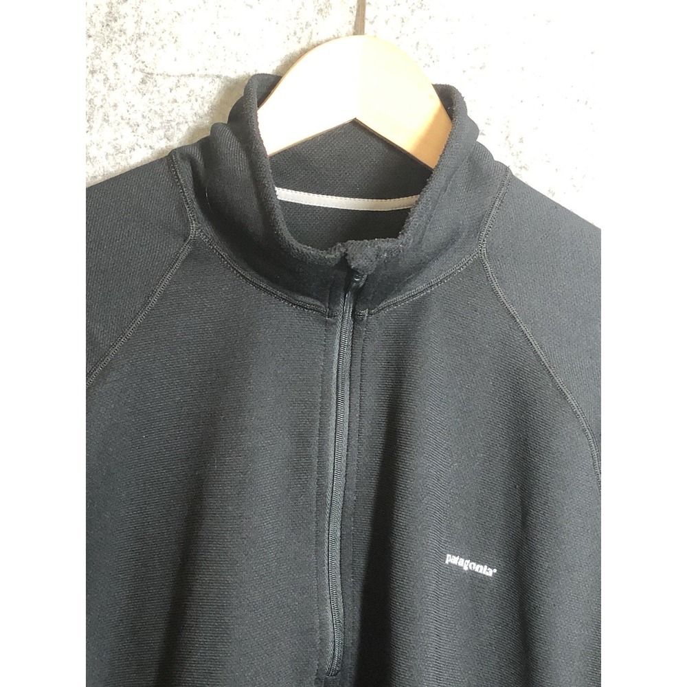 Patagonia Shirt Mens Large Black 1/4 Zip‎ Capilene Base Layer Climb Hike Camp